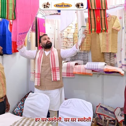 Manoj Goel at Khadi India textile stall