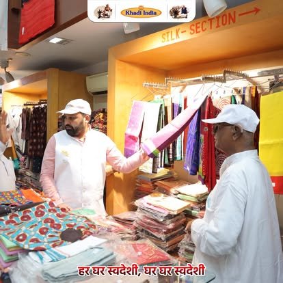 Manoj Goel at Khadi silk section